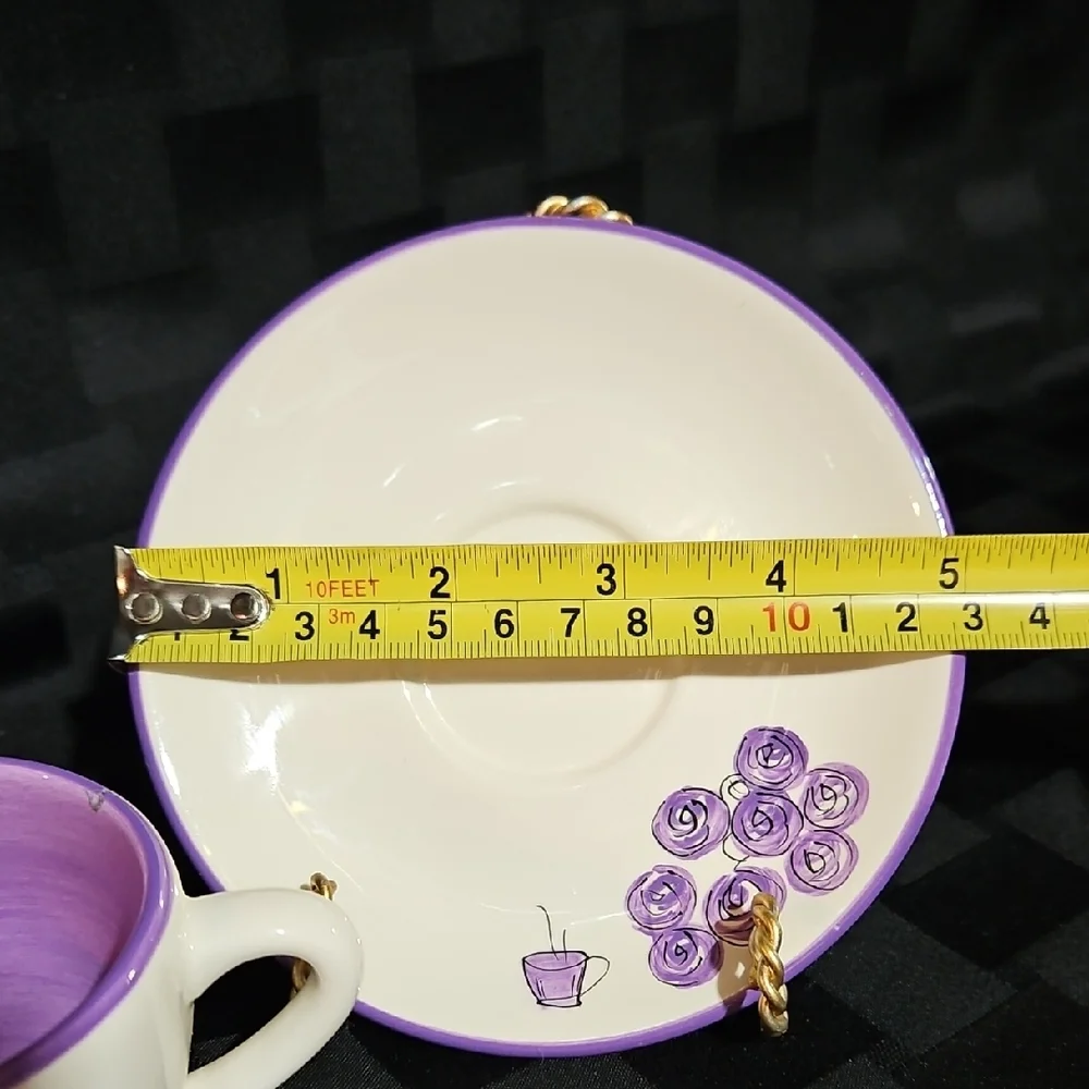 Tabletops Lifestyles - Coffee Buzz - Purple - Tea / Coffee Cup & Saucer Set